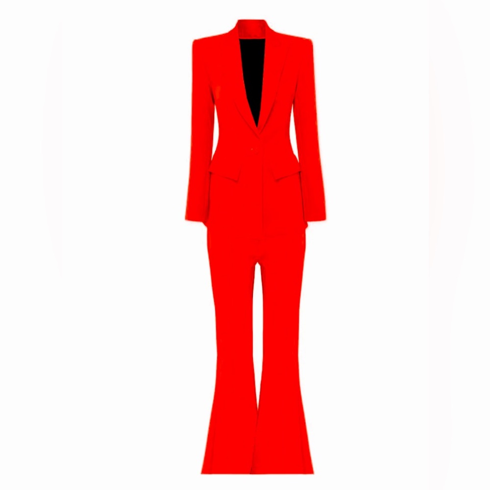 Red pantsuit blazer set size small